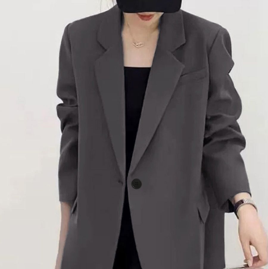 大きめサイズ テーラードジャケット ゆったりレディース 韓国風