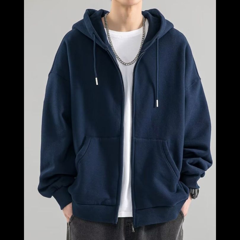 大きめサイズ ゆったりシルエットジップアップ裏起毛　パーカー