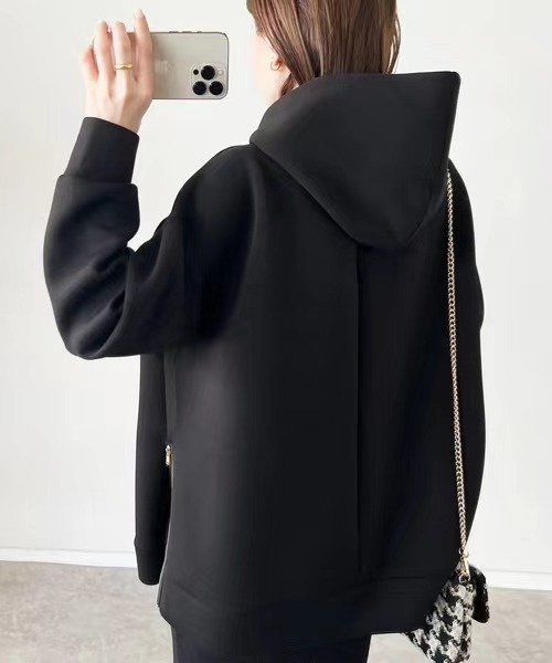 大きめサイズ 秋新作 大きめゆったりパーカー レディース 帽子付き 着回し抜群