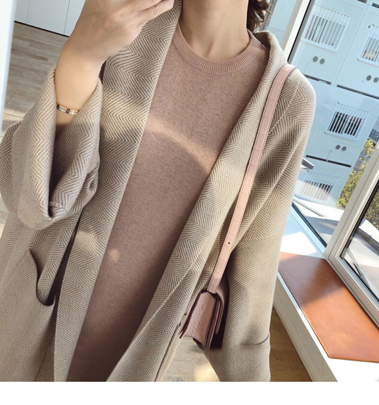 秋冬新作 ゆったりニットカーディガン ロング丈 大きめサイズ レディース