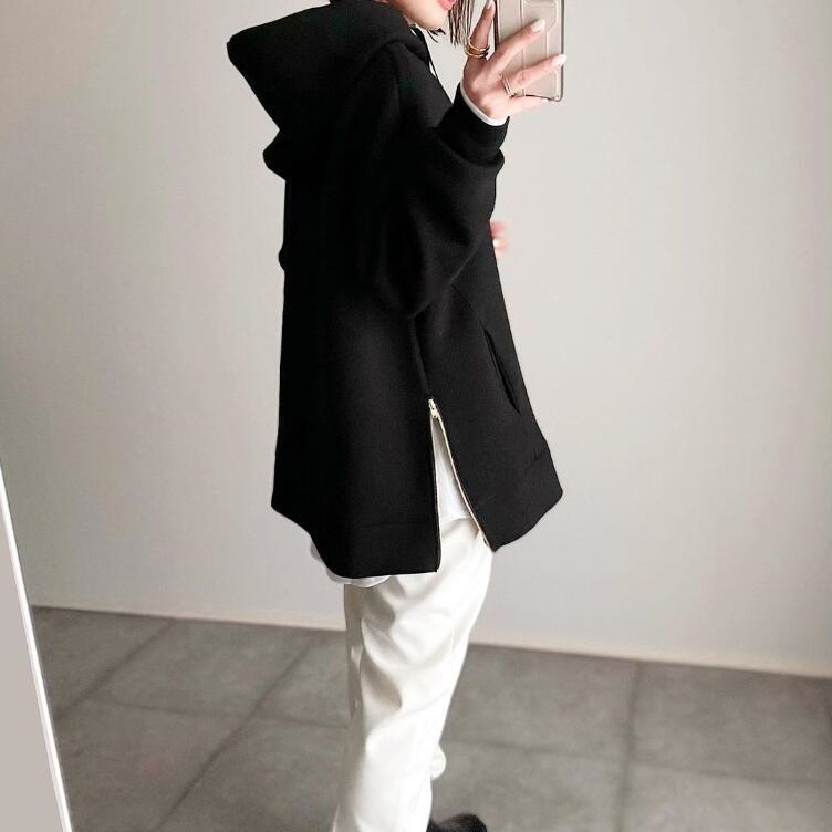 大きめサイズ 秋新作 大きめゆったりパーカー レディース 帽子付き 着回し抜群