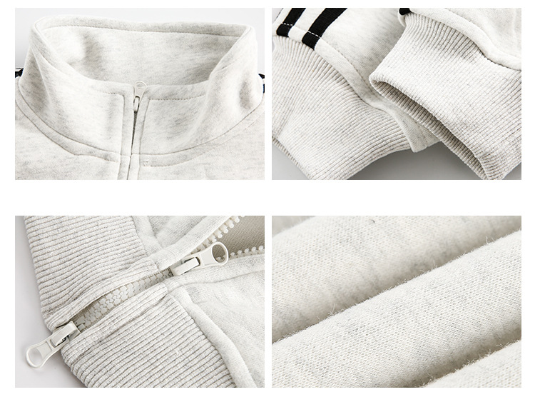 大きめサイズ 男女兼用復古風拉鍊運動外套大尺寸全三色