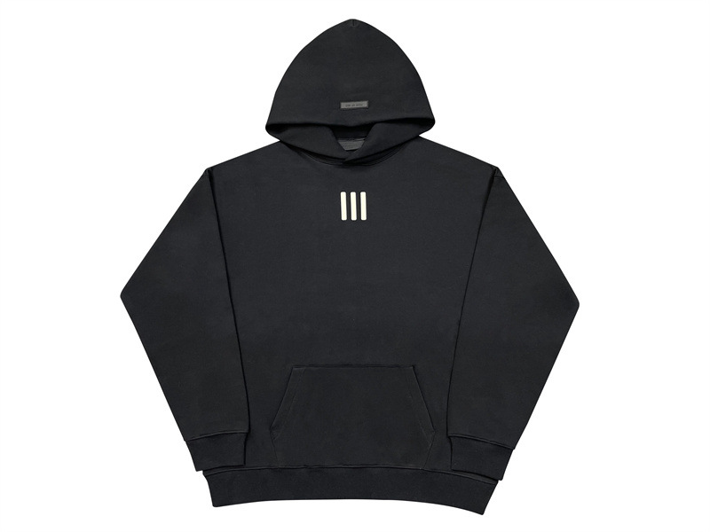 大きめサイズ 三本線ワンポイント裏起毛ゆったりプルオーバー パーカー