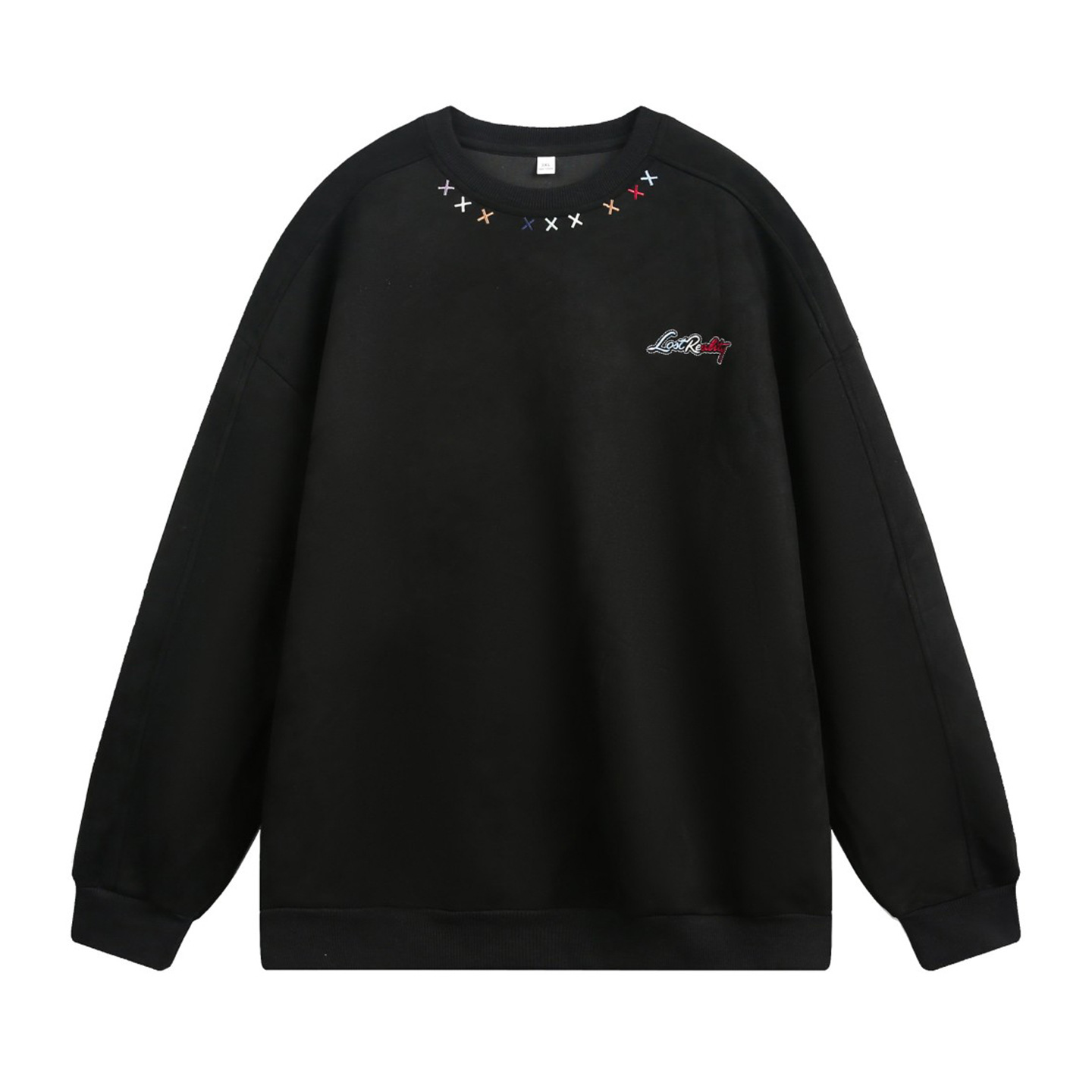 大きめサイズ メンズ秋新作刺繍入りゆったりスウェット