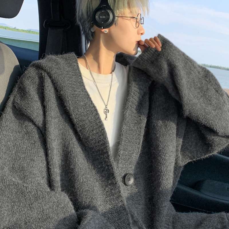 ジャストサイズよりも大きめの、体に密着しないゆるっとゆとりのあるファッションサイト ゆったりラグジュアリーニットカーディガン