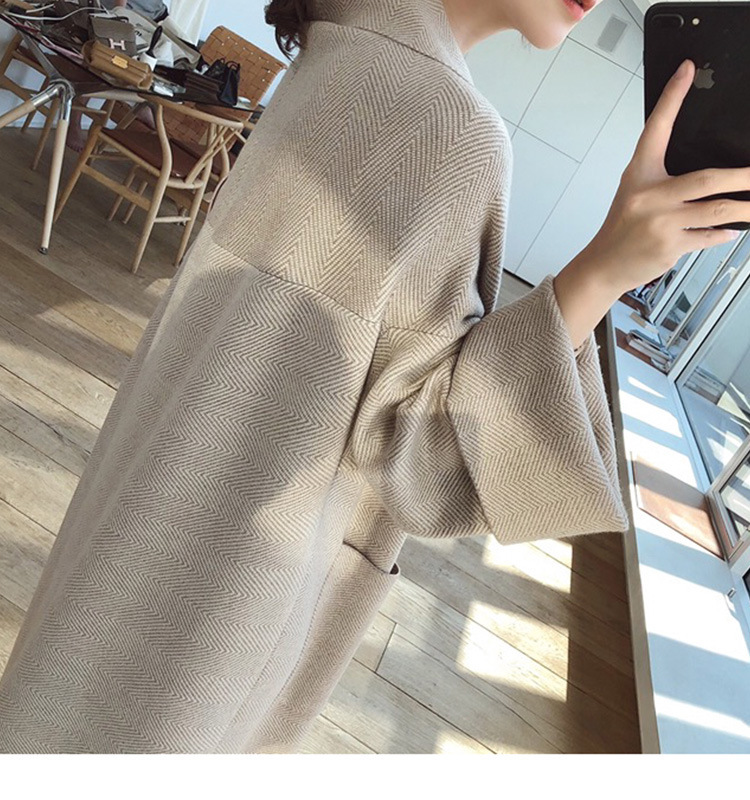 秋冬新作 ゆったりニットカーディガン ロング丈 大きめサイズ レディース