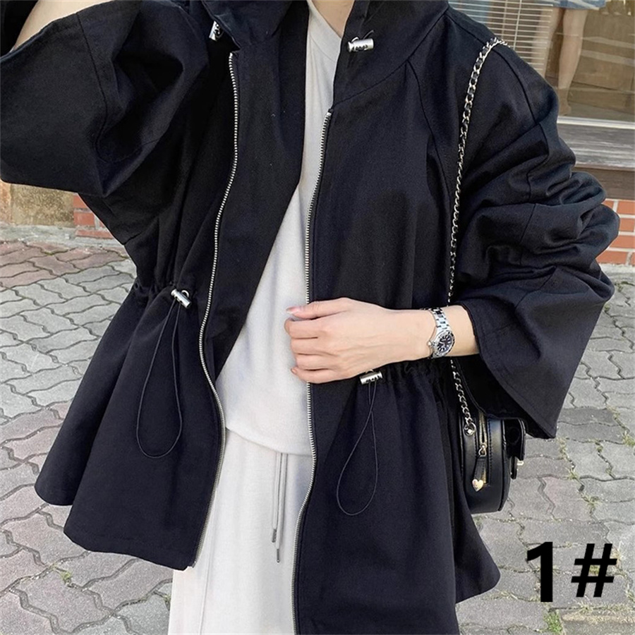 大きめサイズ 秋新作 大きめ フード付きジップアップジャケット レディース