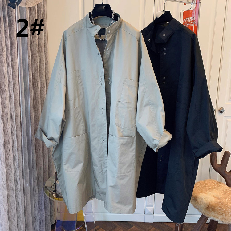 二〇二四年新作ロング丈シャツコート大きめサイズ春秋