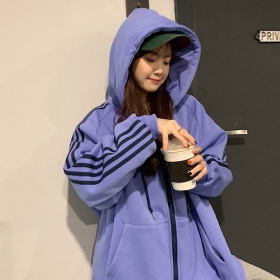 大きめサイズ 袖ライン入りゆったりドロップショルダー パーカー