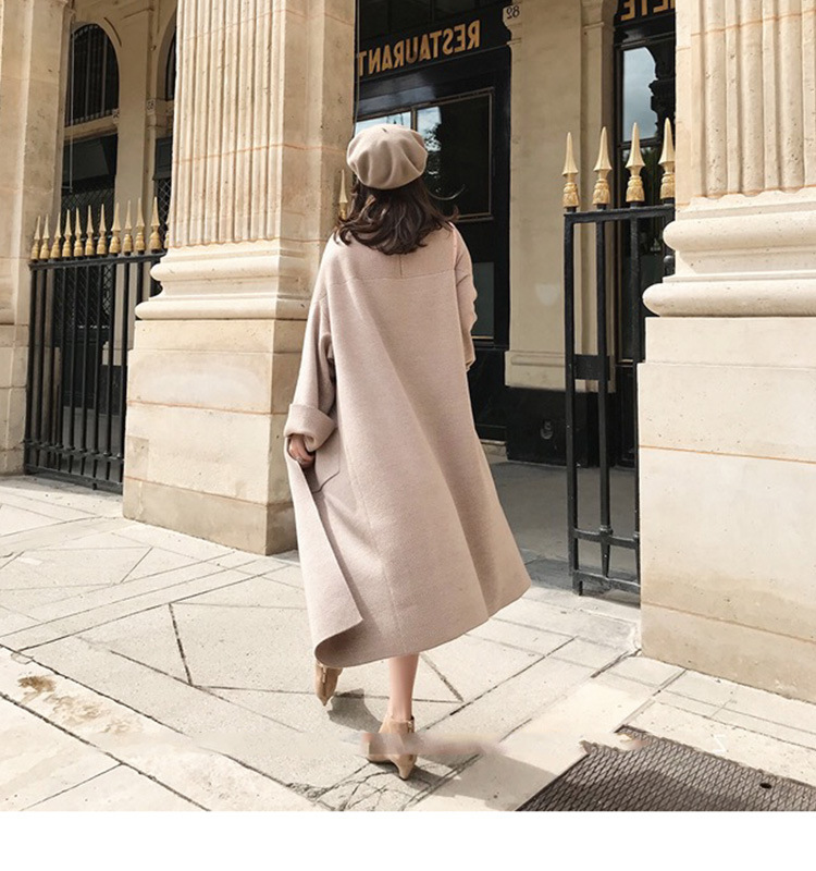 秋冬新作 ゆったりニットカーディガン ロング丈 大きめサイズ レディース