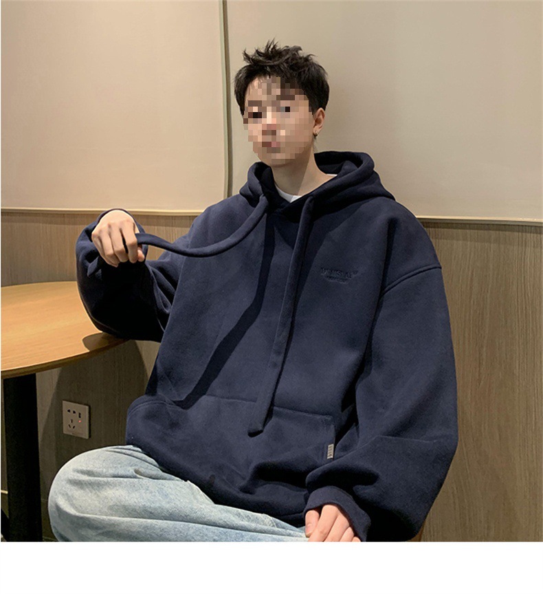 大きめサイズ ゆったりシルエット裏起毛フード付きプルオーバー　パーカー