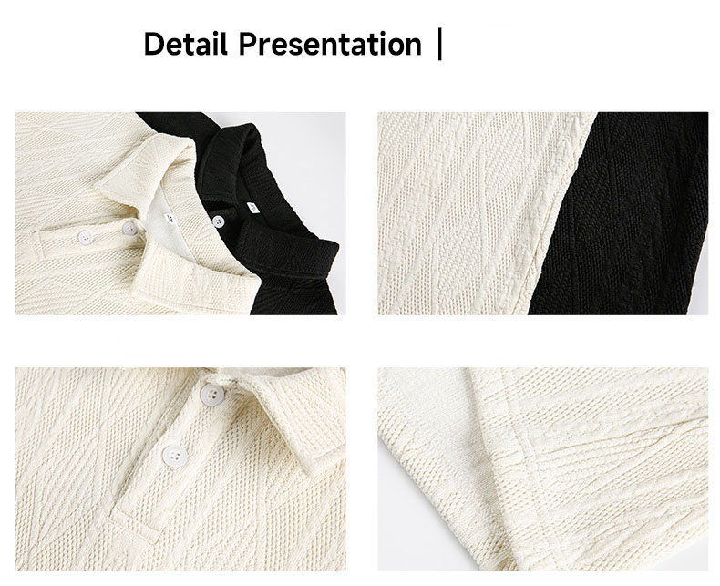 大きめサイズ 男女兼用 大きめポロ襟スウェット 長袖トップス 全2色