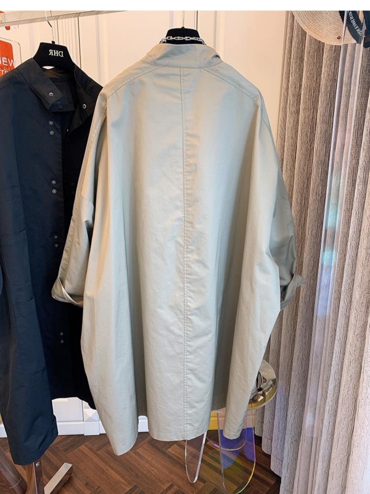 二〇二四年新作ロング丈シャツコート大きめサイズ春秋