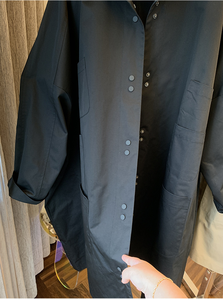 二〇二四年新作ロング丈シャツコート大きめサイズ春秋
