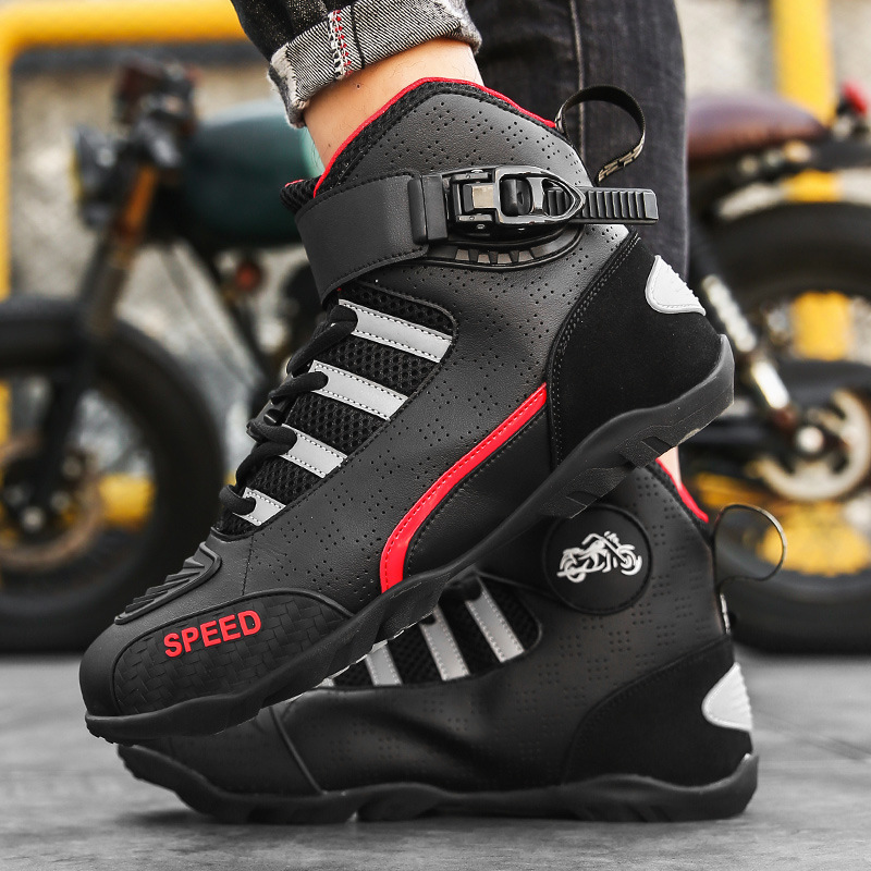 スピードライン強化バックル式バイクブーツ