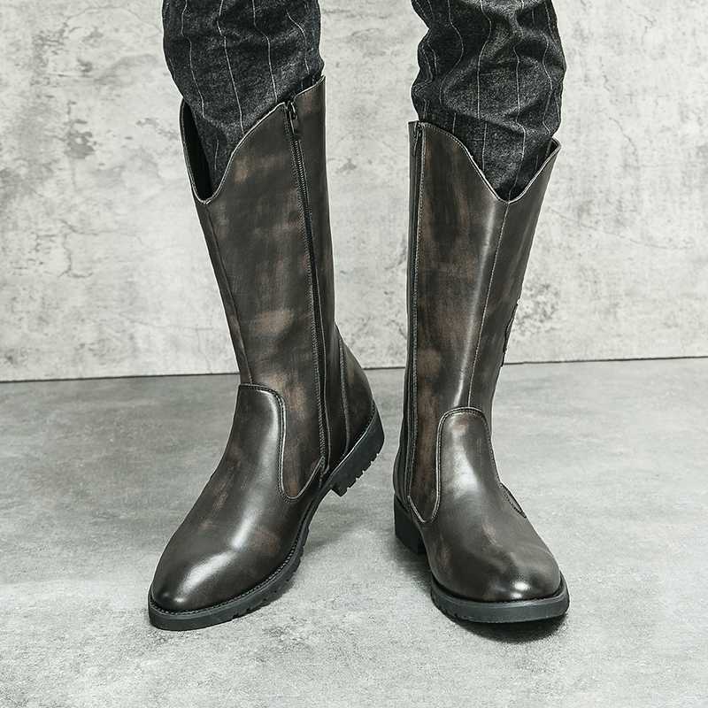 ヴィンテージ加工 ロングバイクブーツ