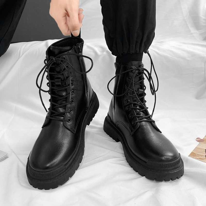 バイクブーツ タフソール編み上げショートブーツ