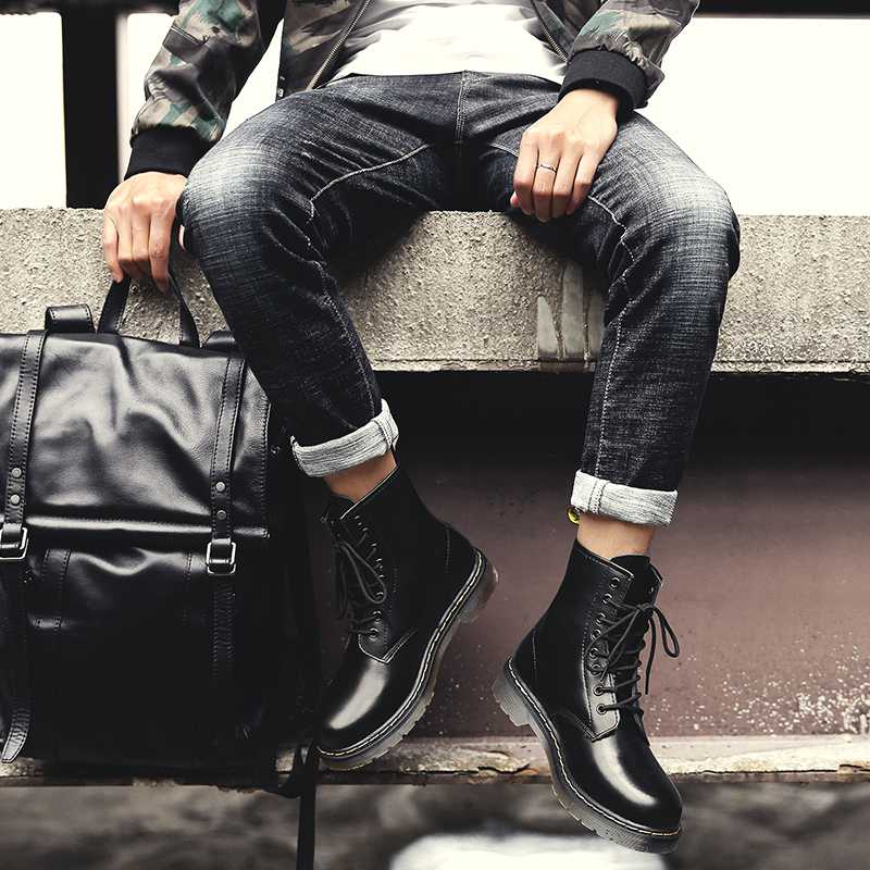 バイクブーツ クラシック編み上げバイクショートブーツ