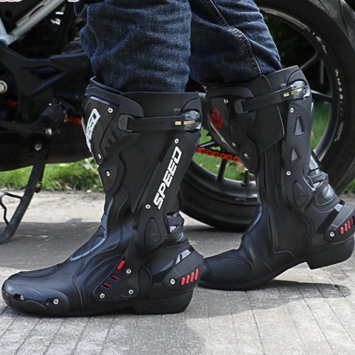 バイクブーツ スポーツライディング ロングブーツ 保護設計