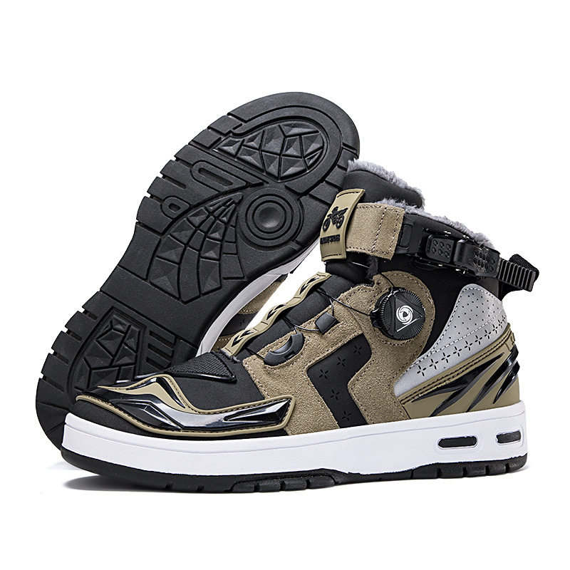 バイクブーツ 回転式ダイヤル調整機能付き防寒ショートブーツ