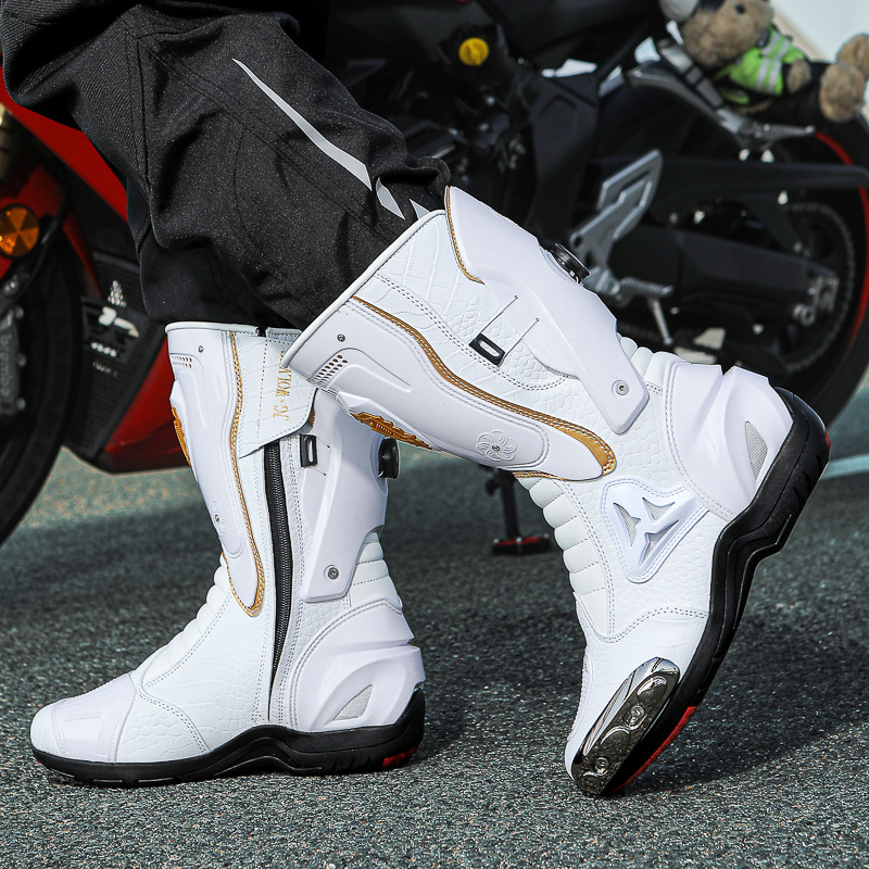 バイクブーツ プロテクター付き本格派ロングライダーブーツ