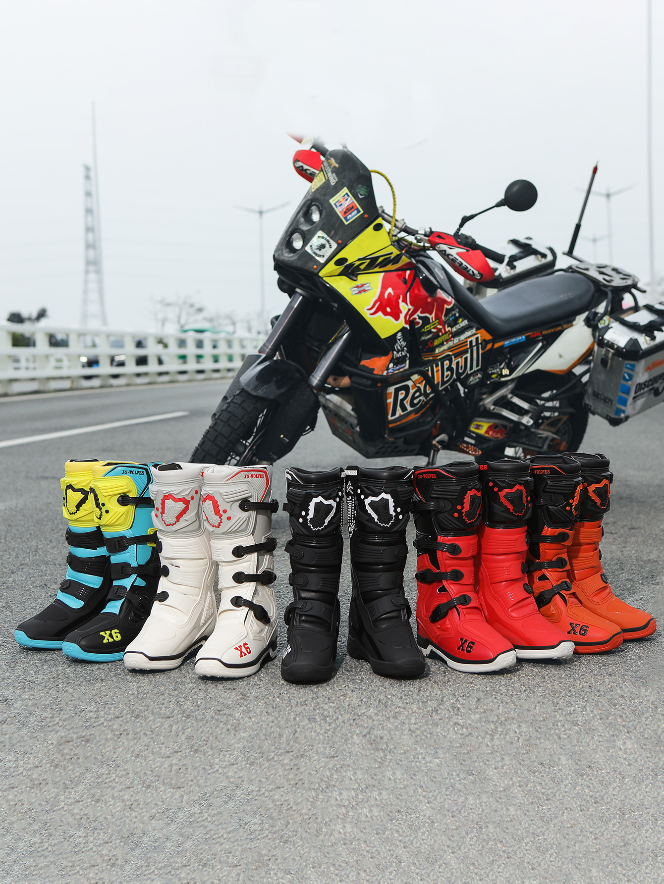 バイクブーツ オフロード対応ハイカットライディングブーツ