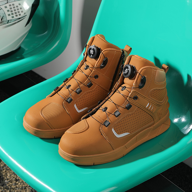 バイクブーツ 回転式ダイヤル搭載ハイカット　ショートブーツ