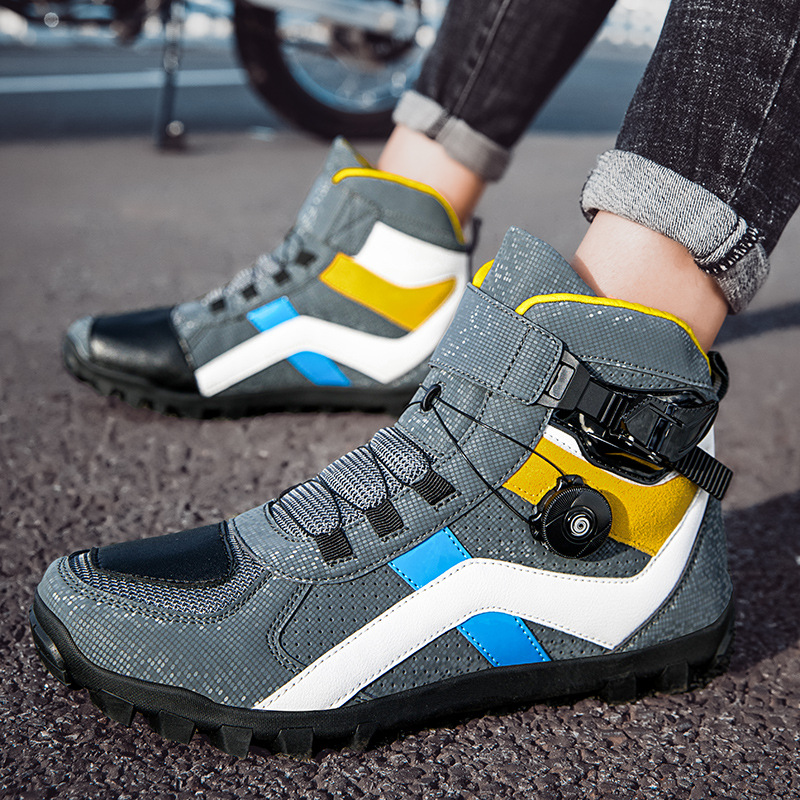 バイクブーツ ダイヤル式調整機能付き防護 バイクショートブーツ