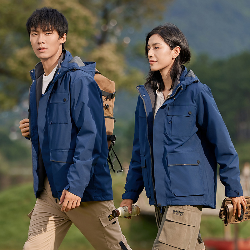 バイク ウェア 多機能ポケット付き二層式防水ライディングジャケット