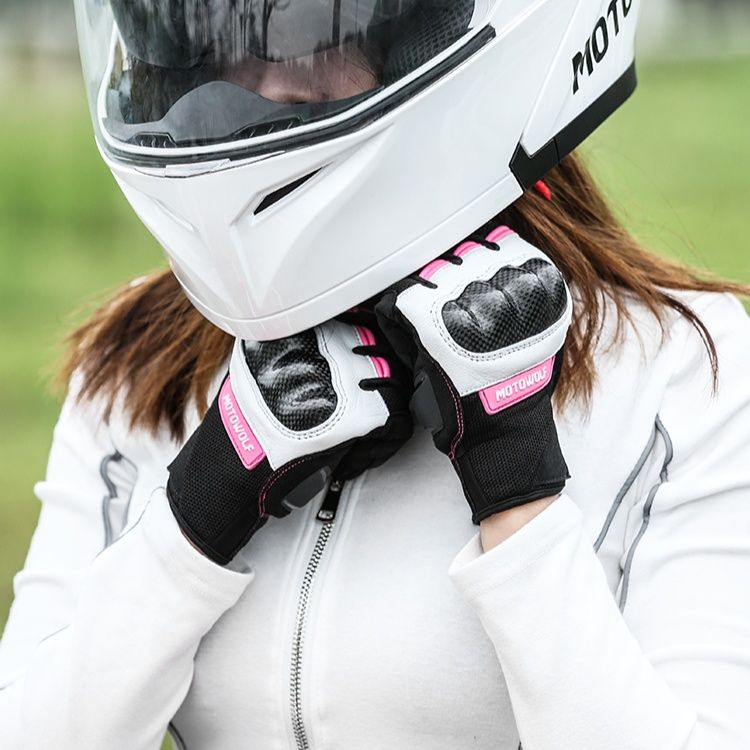 バイク ウェア 女神プロテクト 機能付き通気性メッシュグローブ