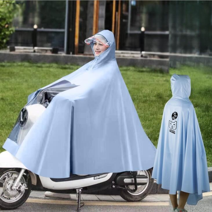 バイク ウェア バイク用レインウェア 大きいつば付き雨合羽 原付スクーター対応