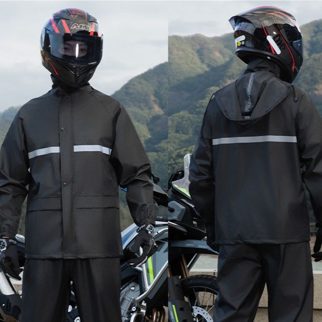 バイク ウェア 全天候対応高級防水二輪車専用雨具上下組