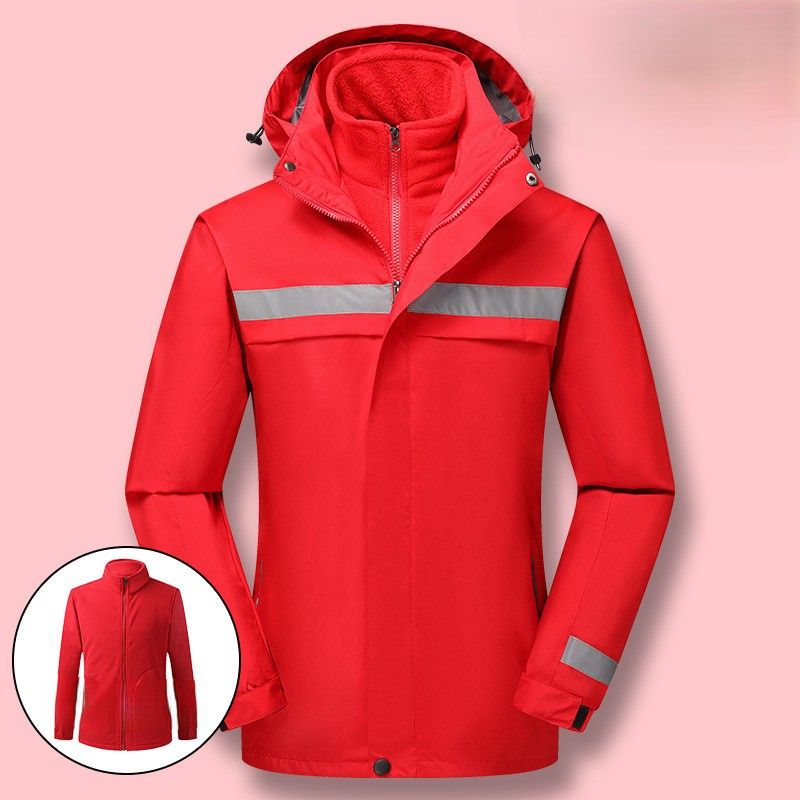 バイク ウェア 高視認性反射テープ付き二重構造防水レインジャケット