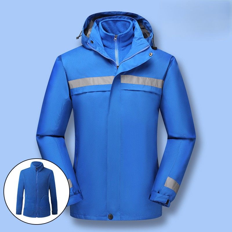 バイク ウェア 高視認性反射テープ付き二重構造防水レインジャケット