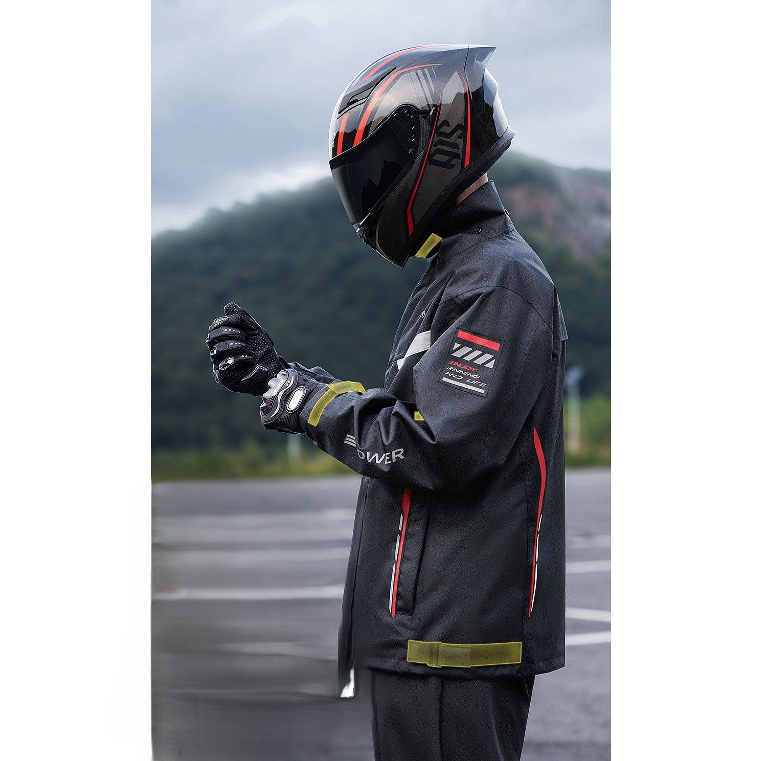 バイクウェア レインスーツ 暴雨対応 無縫製 上下セット 反射仕様