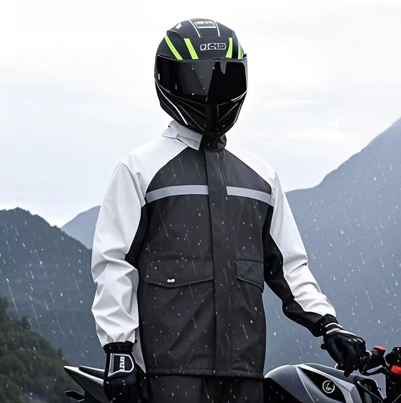 バイクウェア 防水15000 完全防水レインウェア 透湿×反射材仕様