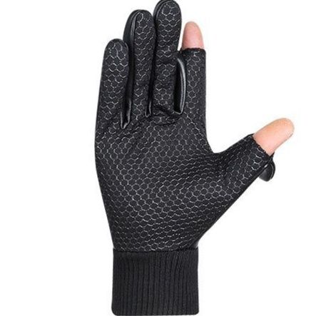 バイク ウェア 防風保温レザー調ライディンググローブ