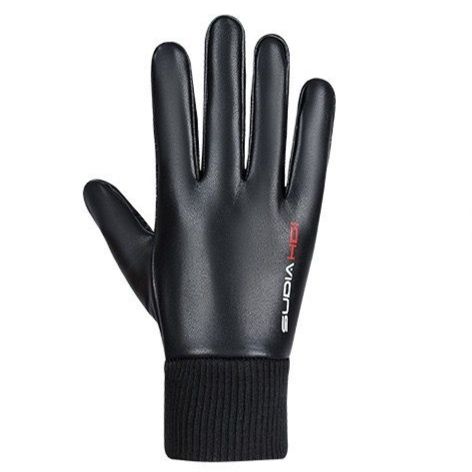 バイク ウェア 防風保温レザー調ライディンググローブ