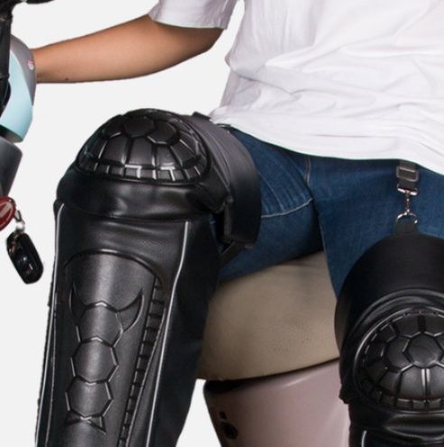 バイク ウェア 亀甲型硬質プロテクター付きオフロード用膝防護ガード