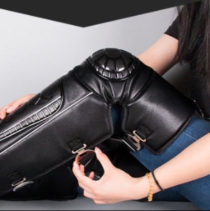 バイク ウェア 亀甲型硬質プロテクター付きオフロード用膝防護ガード