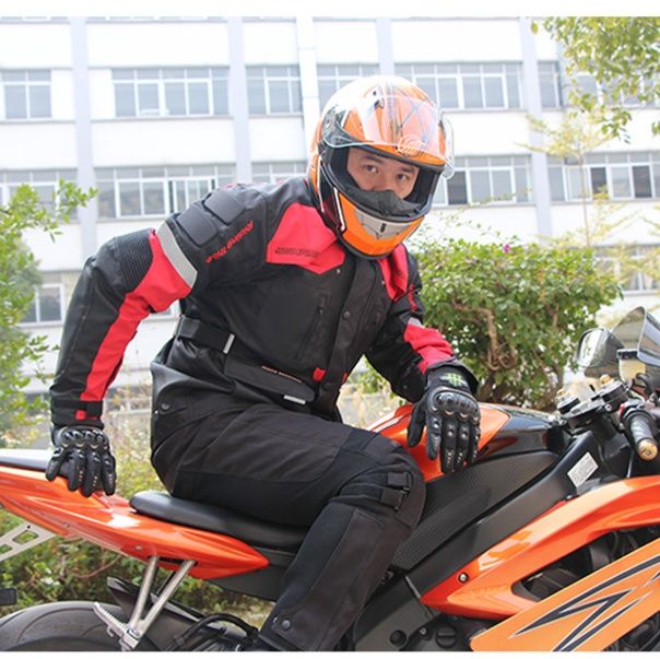 バイク ウェア 通気性抜群プロテクター付き上下セット