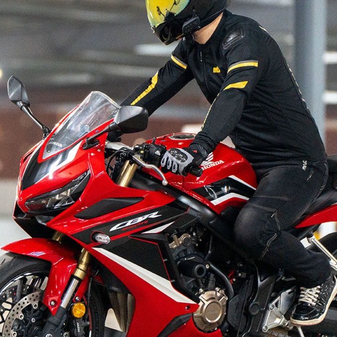 バイク ウェア 春先快適ライン入りライディングジャケット