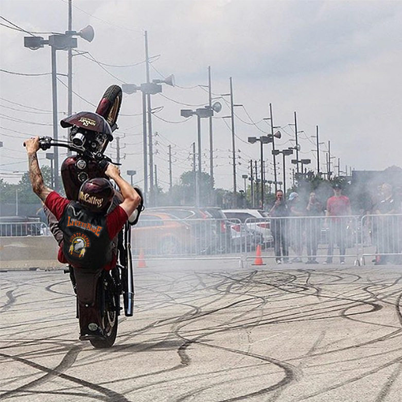 バイク ウェア 本革刺繍入り夏用ライダースベスト