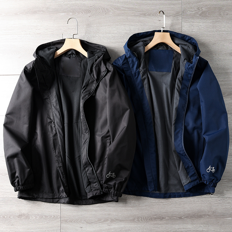 バイク ウェア 二層式防水フード付き全天候型レインジャケット