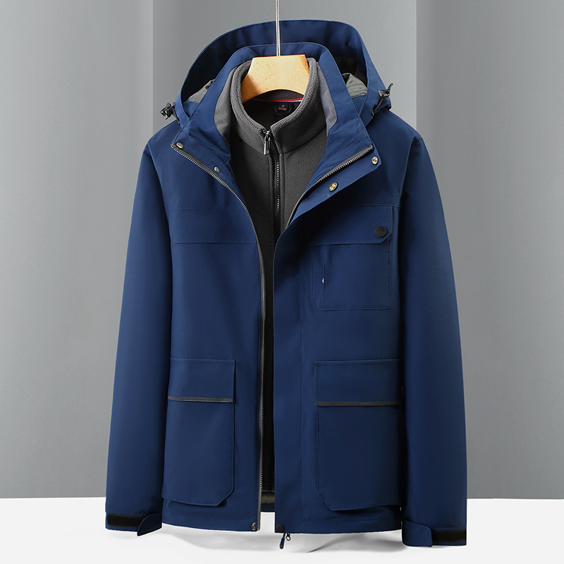 バイク ウェア 多機能ポケット付き二層式防水ライディングジャケット