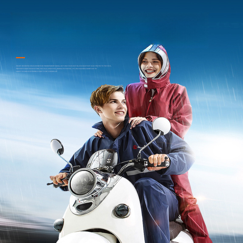 バイク ウェア 全天候対応二人乗り防水上下セット雨具