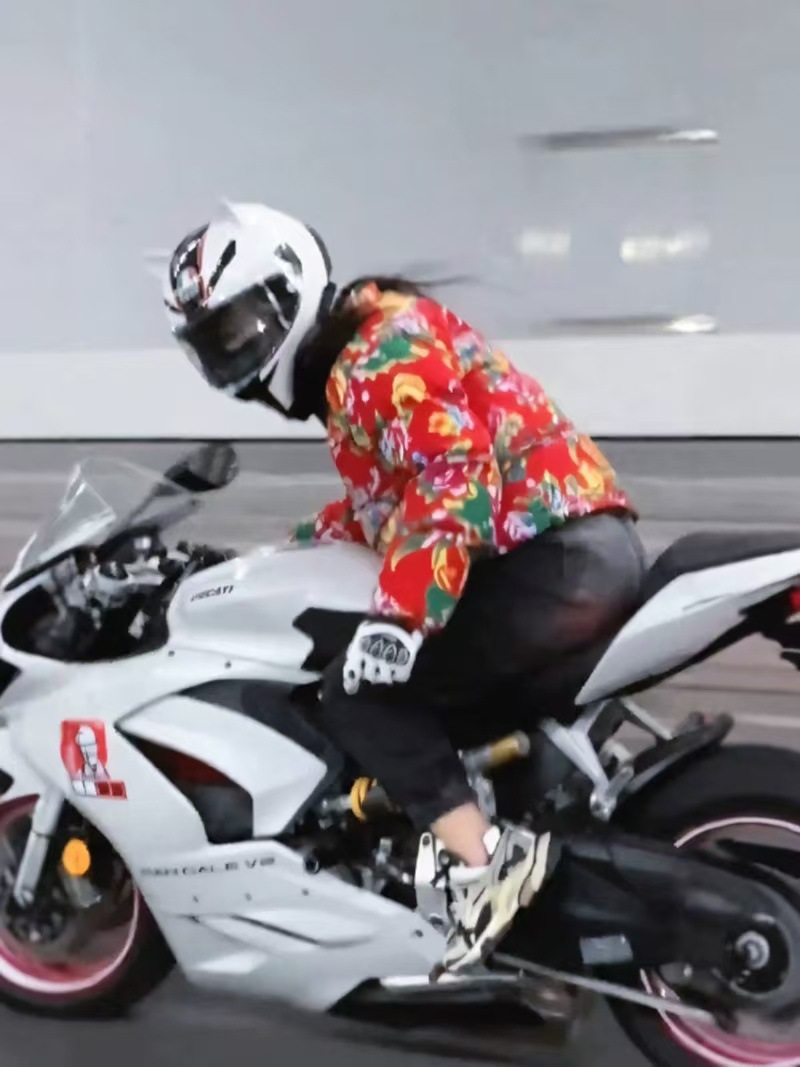 バイク ウェア 和風花鳥風月柄防寒ライディングジャケット