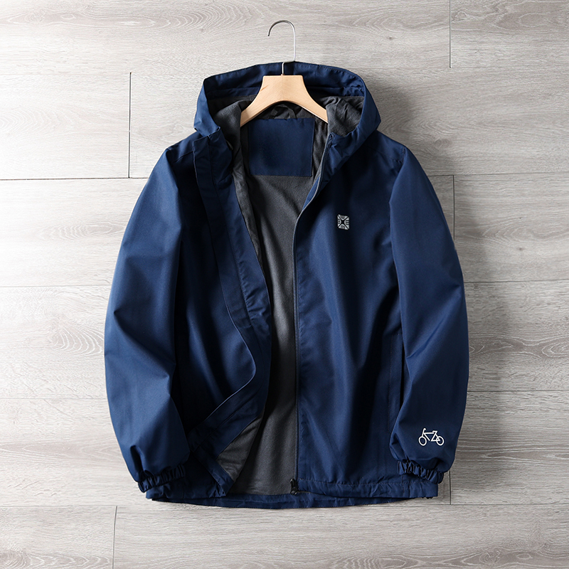 バイク ウェア 二層式防水フード付き全天候型レインジャケット