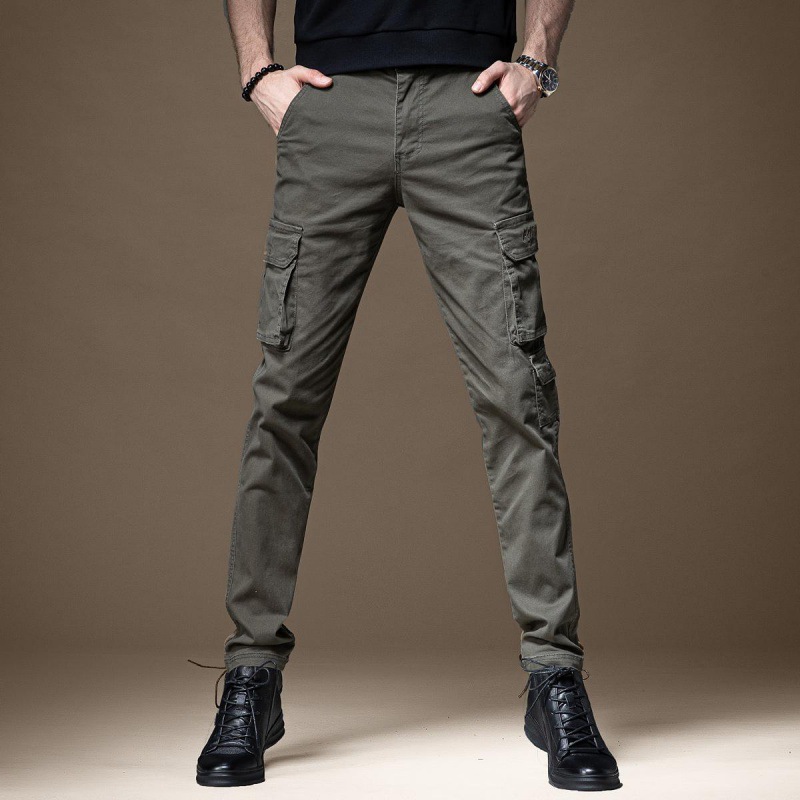 バイク ウェア 多機能カーゴポケット付き細身バイク用パンツ