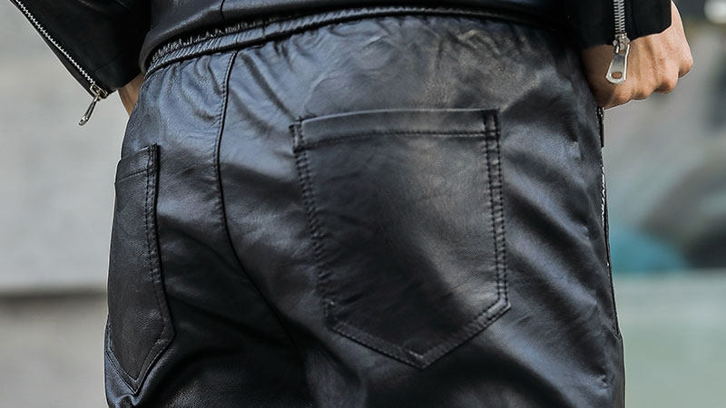 バイク ウェア 本革仕様ジョガー風ライダースパンツ
